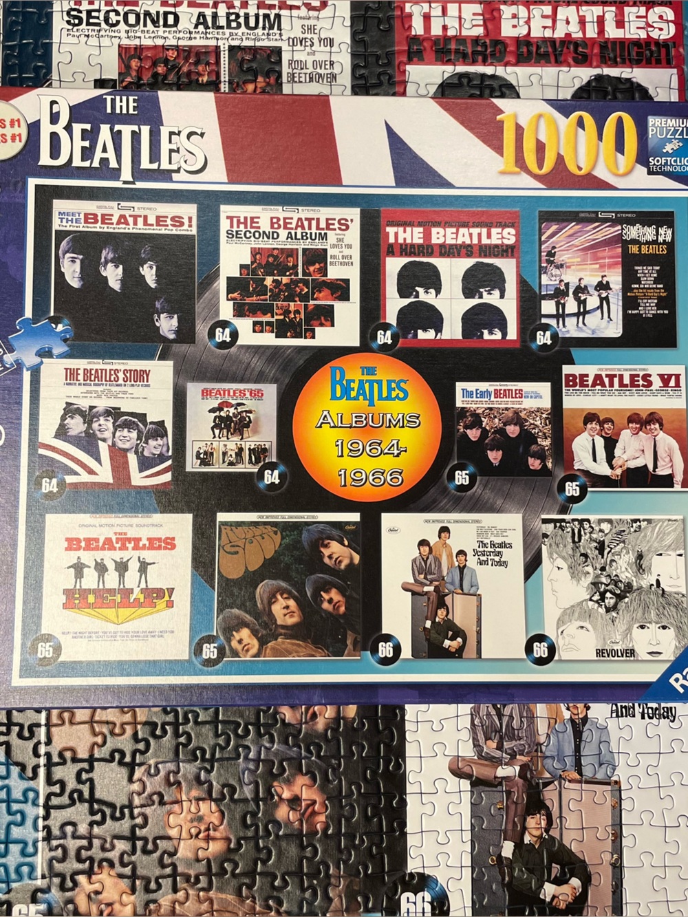 The Beatles Ravensburger 1000-Piece Jigsaw Puzzle - Albums 1964-1966 EUC